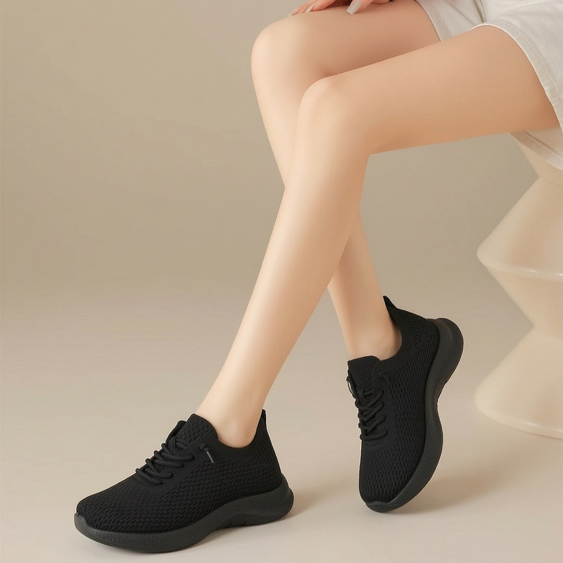Summer Ladies Breathable Mesh  - Knit Fabric Lace Up Sneakers recension och pris