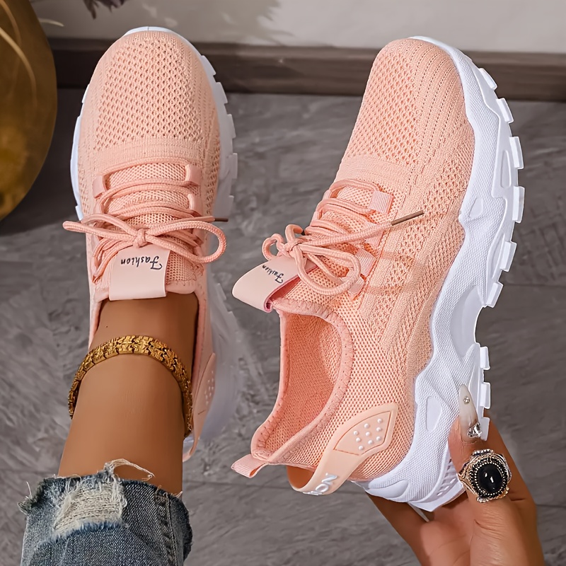 Breathable Knit Sneakers Fashi - Knit Fabric Lace Up Sneakers recension och pris