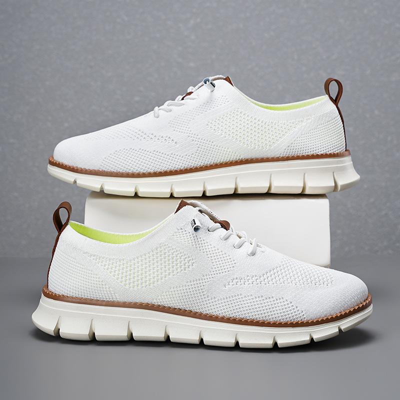 2026 New Men's Breathable Knit - Knit Fabric Lace Up Sneakers recension och pris