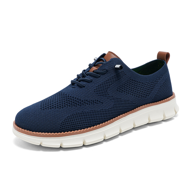 2026 New Men's Breathable Knit - Knit Fabric Lace Up Sneakers recension och pris