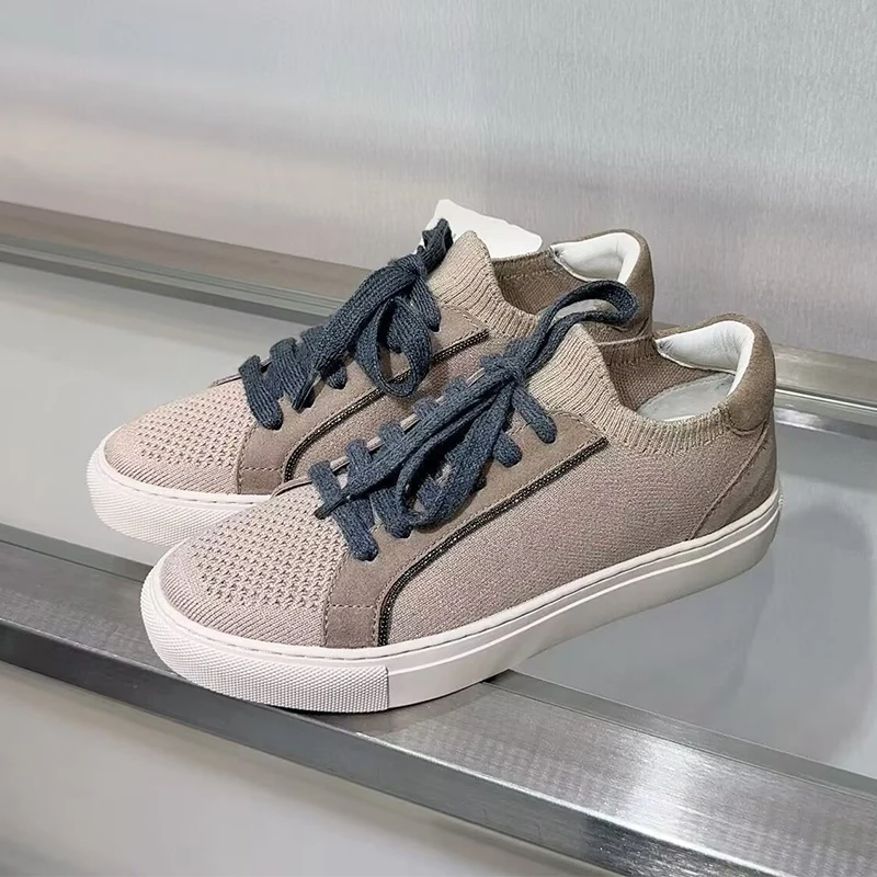 Women Knit Breathable Sneakers - Knit Fabric Lace Up Sneakers recension och pris