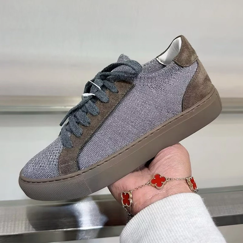 Women Knit Breathable Sneakers - Knit Fabric Lace Up Sneakers recension och pris